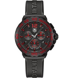 Tag Heuer Formula 1 Chronograph Black and Red Dial Black Rubber CAU111DFT6024 Replica