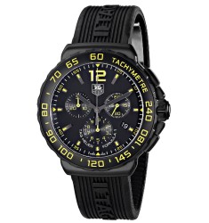 Tag Heuer Formula 1 Chronograph Black and Yellow Dial Black Rubber CAU111EFT6024 Replica