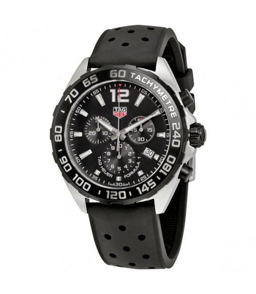 Tag Heuer Formula 1 Chronograph Black Dial Black Rubber CAZ1010.FT8024 Replica