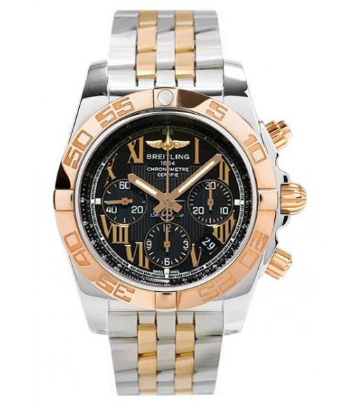 Breitling Chronomat 44 Rose Gold and Steel Watch Replica CB011012/B957-375C