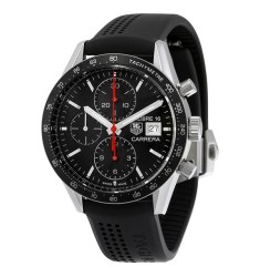 Tag Heuer Carrera Chronograph Automatic Black Dial Black Rubber CV201AK.FT6040 Replica