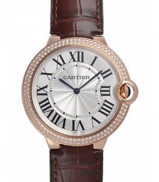 Ballon Bleu de Cartier 40mm Pink Gold Diamond WE902055 Replica