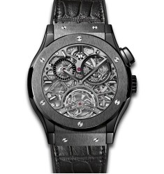 Hublot Classic Fusion Tourbillion All Black Skeleton Dial Ceramic Men's  Replica