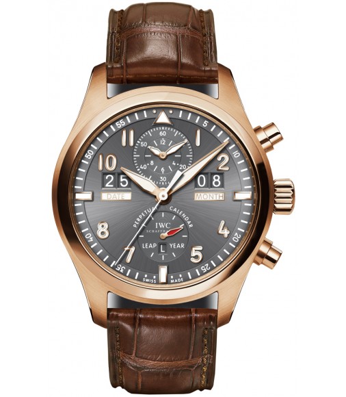 IWC Pilot's Spitfire Perpetual Calendar Digital Date Month Mens Watch IW379103