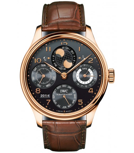 IWC Portuguese Perpetual Calendar Hemisphere Moonphase Mens Watch IW503202