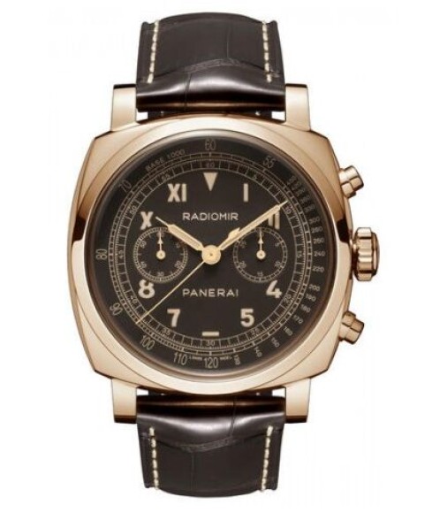 Radiomir 1940 Chronograph Brown Dial Brown Strap Men's 