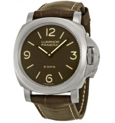 Panerai Luminor Base 8 Days Acciaio Mechanical Brown Dial Men's 