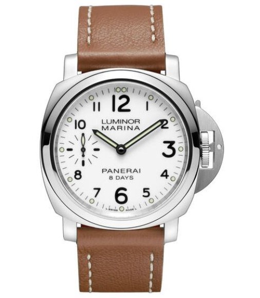 Panerai Luminor Marina 8 Days Acciaio Mechanical White Dial Men's 