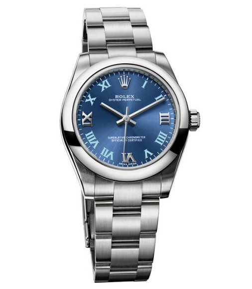 Rolex Oyster Perpetual 31mm Azzuro Blue Dial 177200 blro