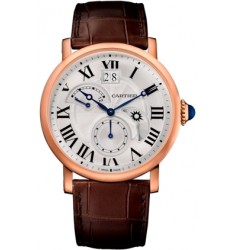 Cartier Rotonde de Cartier Silver Dial GMT 18kt Pink Gold Mens Watch Replica W1556240