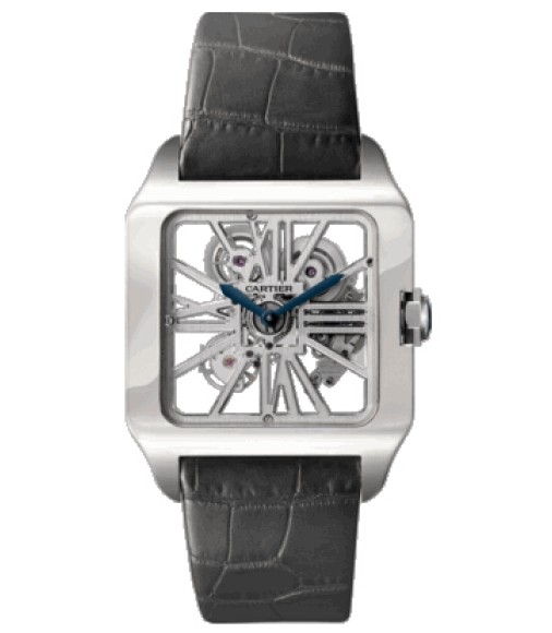 Cartier Santos Dumont Skeleton White Gold Mens Watch Replica W2020033