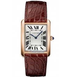 Cartier Tank Solo Silver Dial Brown Leather Strap Ladies Watch Replica W5200025
