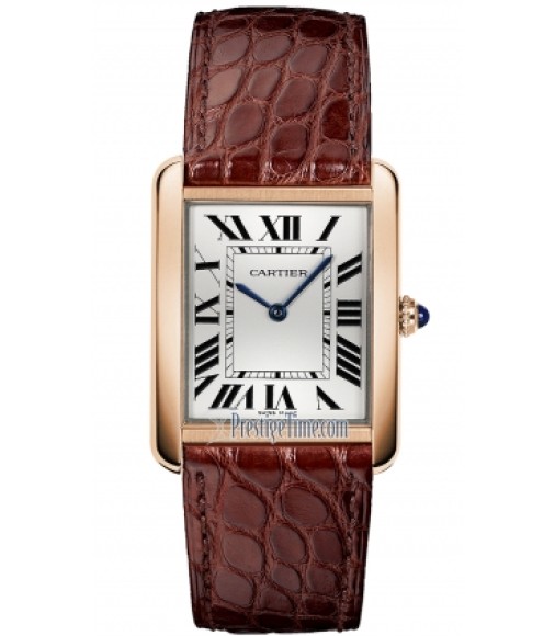 Cartier Tank Solo Silver Dial Brown Leather Strap Ladies Watch Replica W5200025