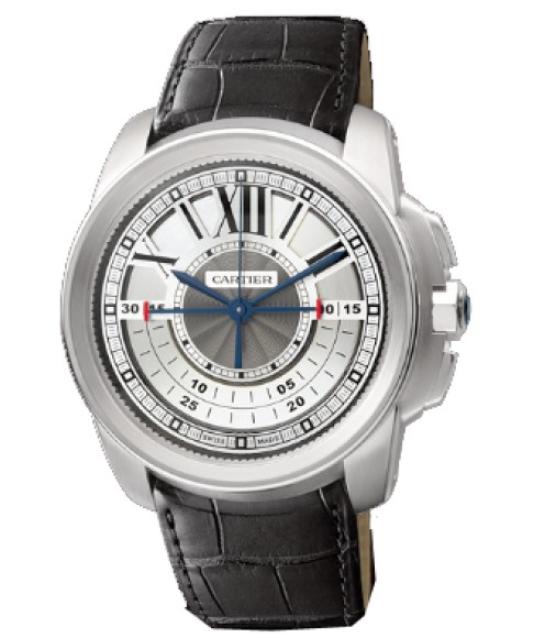 Cartier Calibre De Cartier Central Chronograph 18 kt White Gold Mens Watch Replica W7100005
