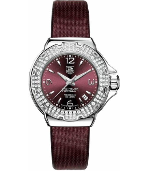 Tag Heuer Formula 1 Diamond Bezel Maroon Dial Ladies Watch Replica WAC1219.FC6233