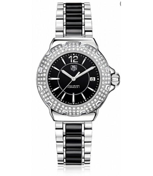 Tag Heuer Formula 1 Ladies Steel and Ceramic Full Diamonds 37 Watch Replica WAH1217.BA0859