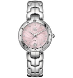 Tag Heuer Link Diamond Pink Guilloche Dial Steel Ladies Watch Replica WAT1313.BA0956