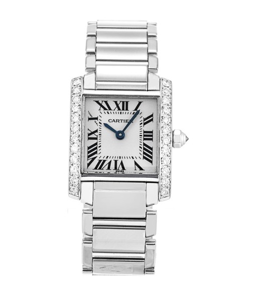 Replica Cartier Tank Francaise Diamonds 18k White Gold Ladies WE100251