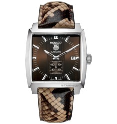 Tag Heuer Monaco Brown Python Steel Mens Watch Replica WW2115.FC6217