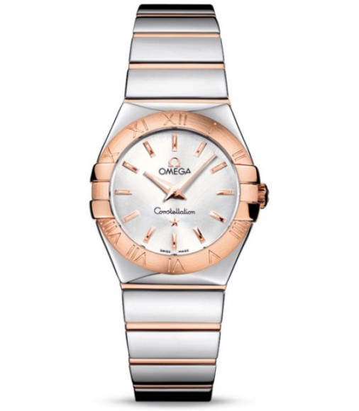 Omega Constellation Polished Quarz Small Watch Replica 123.20.27.60.02.003