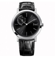 Piaget Limelight Twice Silver and Black Dial 18kt White Gold Black Satin Ladies replica Watch GOA35136	