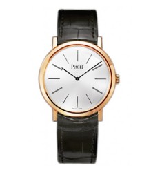 Piaget Altiplano Silver and Black Dial 18K Rose Gold Mens replica Watch G0A39110	