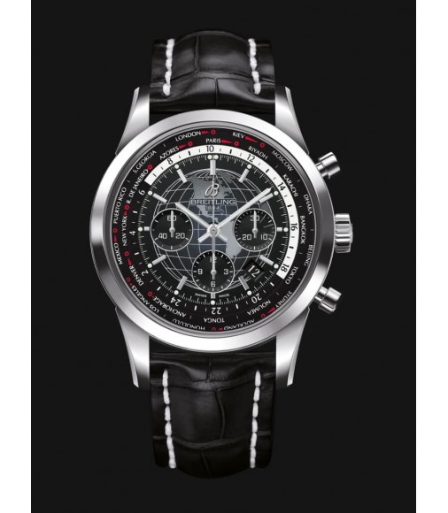 Replica Breitling Transocean Chronograph Unitime Black AB0510U4/BE84/760P/A20BA.1