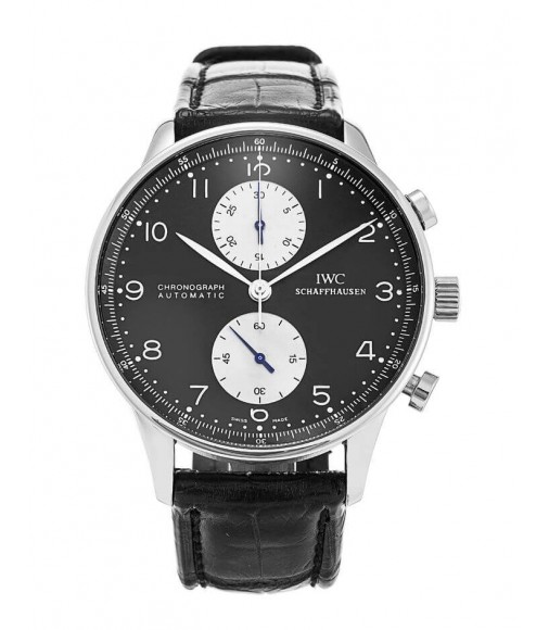 IWC Portuguese Chrono automatic Steel Black Men's Watch IW371404