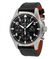 IWC Pilot Black Automatic Chronograph Men's Watch IW377709 