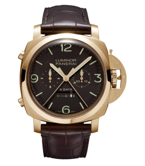 Replica Panerai Luminor 1950 Rattrapante 8 Days Oro Rosa PAM00319