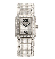Patek Philippe Twenty-4 White Gold w- Diamonds Ladies Watch Replica 4909-50G