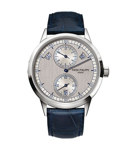 Patek Philippe Complications Silver Dial 18K White Gold Automatic Mens Watch Replica 5235G-001
