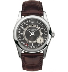 Patek Philippe Calatrava Automatic Grey Dial 18 kt White Gold Mens Watch Replica 6000G-010