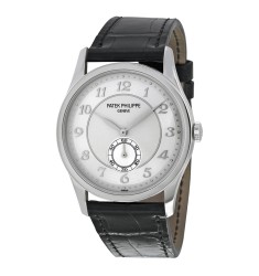 Patek Philippe Calatrava Automatic Silver Grey Dial Platinum Mens Watch Replica 5196P-001