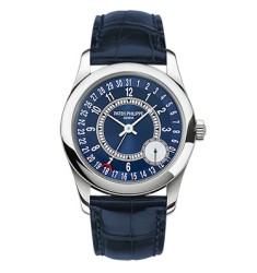 Patek Philippe Calatrava Blue Dial 18K White Gold Automatic Mens Watch Replica 6000G-012