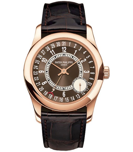 Patek Philippe Calatrava Brown Dial 18K Rose Gold Mens Watch Replica 6000R-001