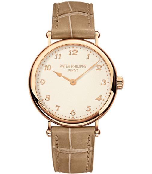 Patek Philippe Calatrava Cream Dial 18k Rose Gold Ladies Watch Replica 7200R