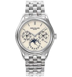 Patek Philippe Calatrava Perpetual Calendar 18kt White Gold Mens Watch Replica 5136-1G