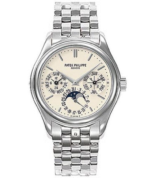 Patek Philippe Calatrava Perpetual Calendar 18kt White Gold Mens Watch Replica 5136-1G