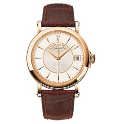 Patek Philippe Calatrava Silvery Opaline Dial 18K Rose Gold Mens Watch Replica 5153R