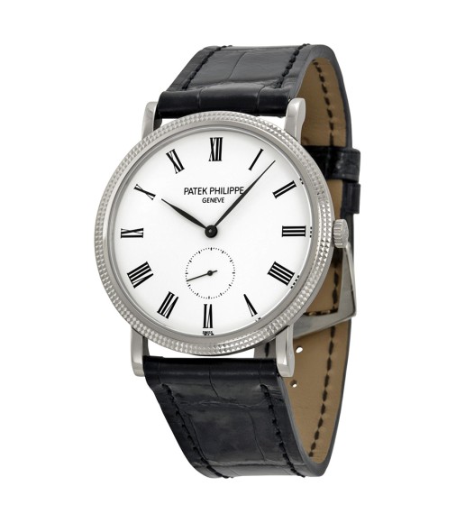 Patek Philippe Calatrava White Dial 18 kt White Gold Mens Watch Replica 5119G