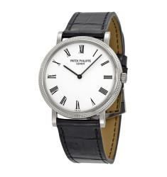 Patek Philippe Calatrava White Dial 18 kt White Gold Mens Watch Replica 5120G