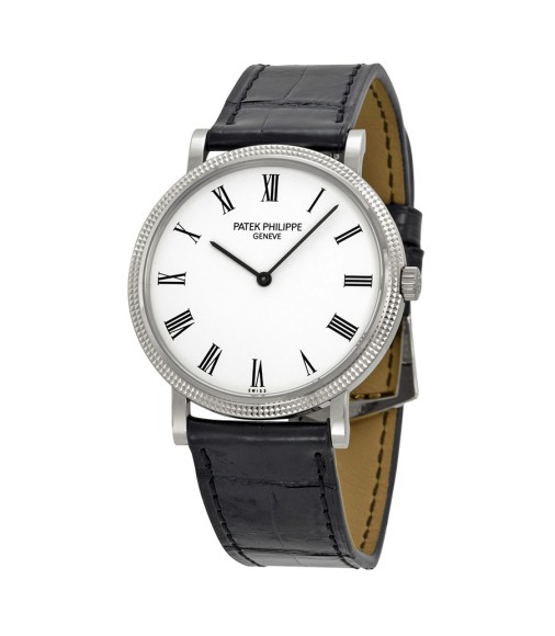 Patek Philippe Calatrava White Dial 18 kt White Gold Mens Watch Replica 5120G