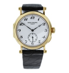 Patek Philippe Calatrava White Dial Black Leather Strap Ladies Watch Replica 3960J