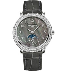Patek Philippe Complications Black Mother of Pearl Dial Diamond Bezel Ladies Watch Replica 4968G-001