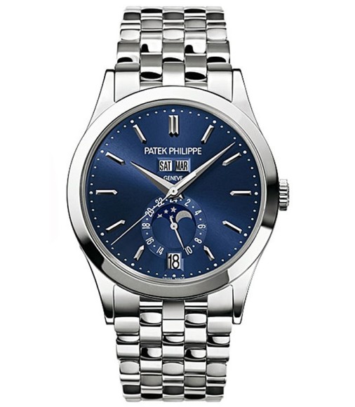 Patek Philippe Complications Blue Dial 18k White Gold Mens Watch Replica 5396-1G