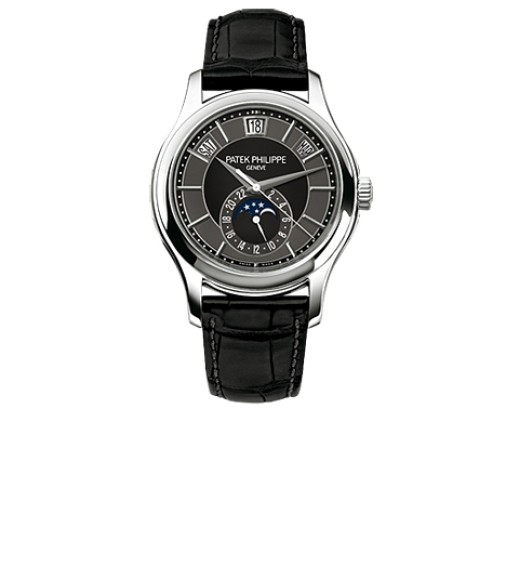 Patek Philippe Complications Mechanical Black and Grey Dial Mens Watch Replica 5205G-010