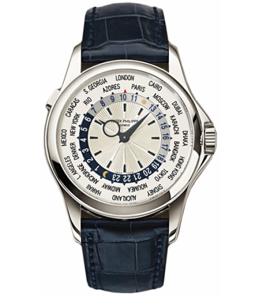 Patek Philippe Complications Mechanical Silver Dial Leather Mens Watch Replica 5130G-019