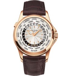 Patek Philippe Complications Mechanical Silver Dial Leather Mens Watch Replica 5130R-018