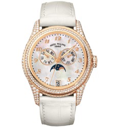 Patek Philippe Complications Mother of Pearl 18kt Rose Gold Diamond Leather Ladies Watch Replica 4937R